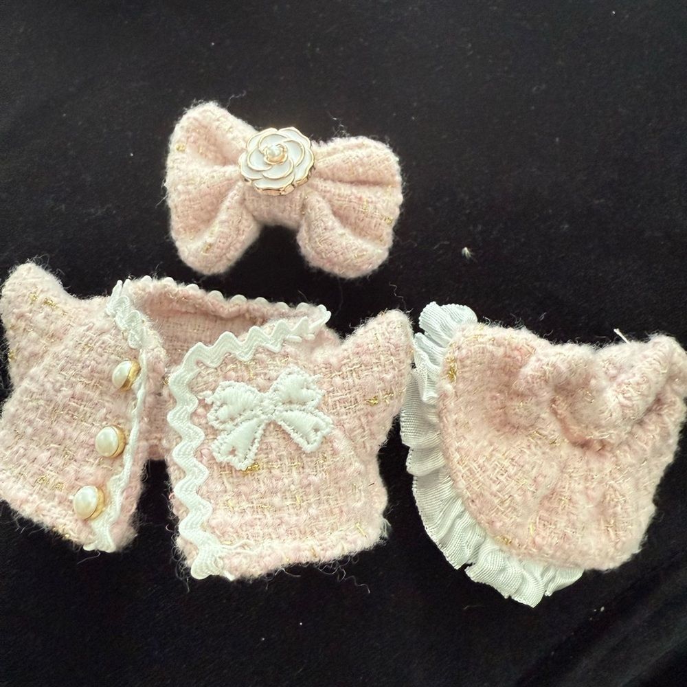 Labubu Charming Pink Tweed Outfit Set